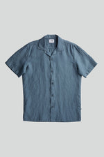 Load image into Gallery viewer, No Nationality Miyagi Linen Short Sleeve Shirt - Dusty Blue

