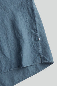 No Nationality Miyagi Linen Short Sleeve Shirt - Dusty Blue