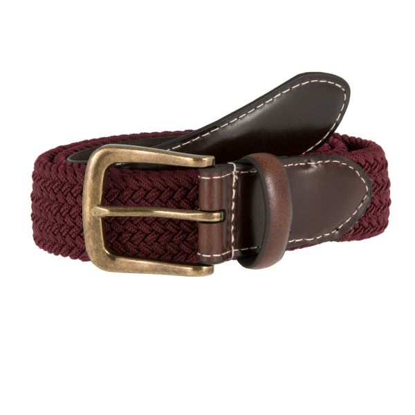 Dents Elasticated Casual Belt - Burgundy - Mitchell McCabe Menswear