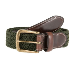Dents Elasticated Casual Belt - Olive - Mitchell McCabe Menswear