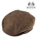 Load image into Gallery viewer, Dents Abraham Moon Tweed Herringbone Flat Cap - Chocolate
