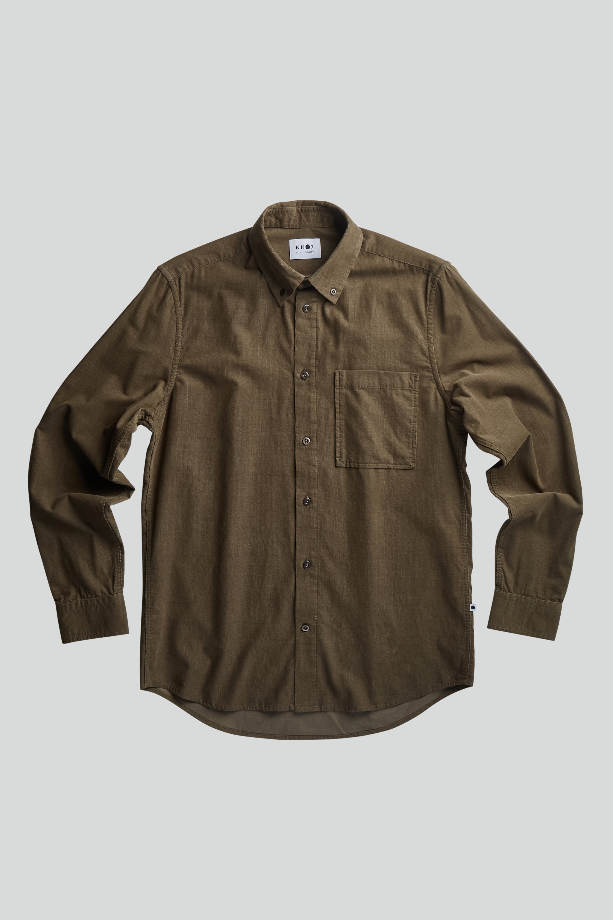 No Nationality Arne Baby Cord Shirt - Dark Clay