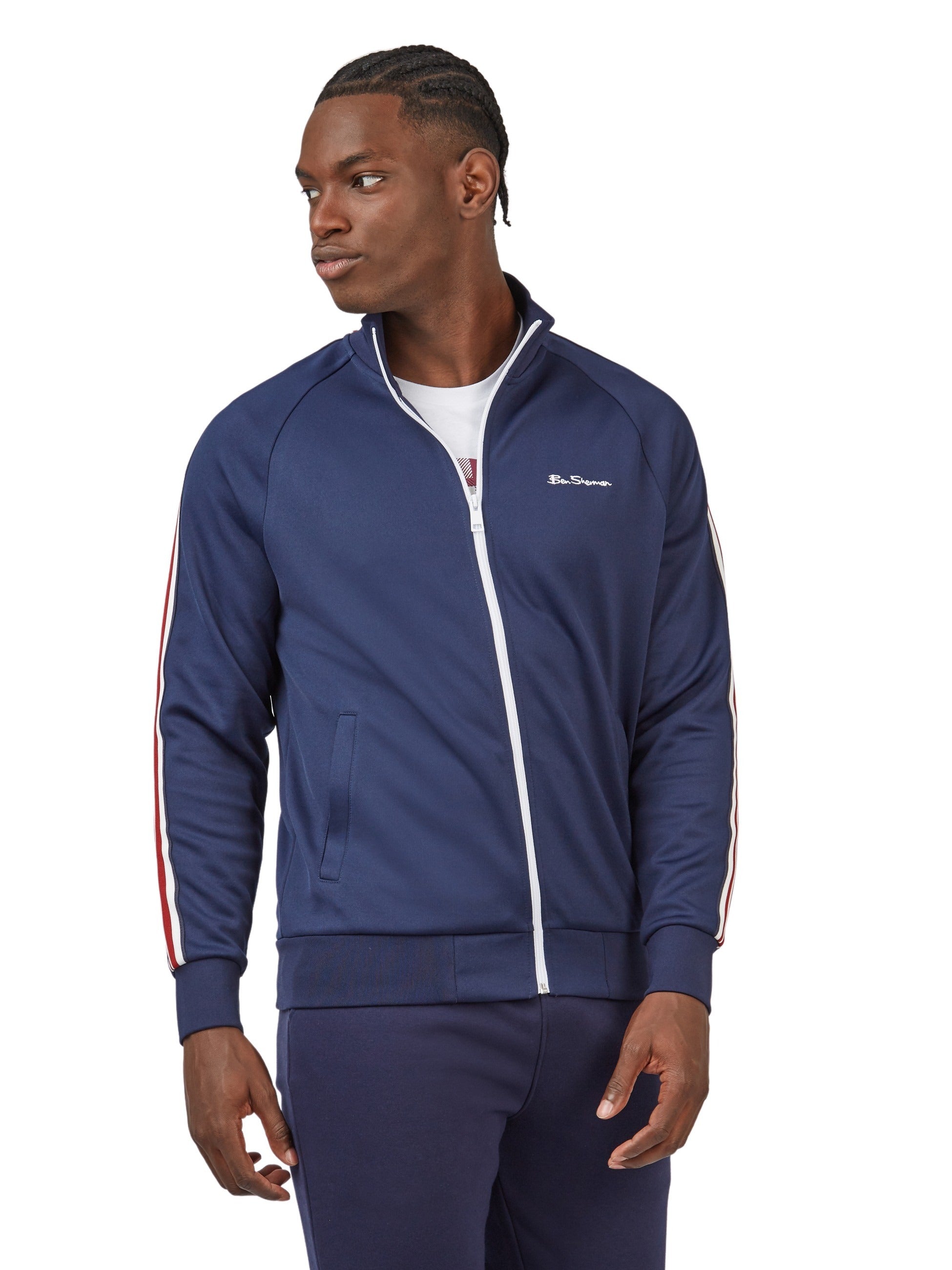 Ben Sherman House Taped Tricot Track Top - Navy