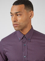 Load image into Gallery viewer, Ben Sherman Micro Geo Print Shirt - Red
