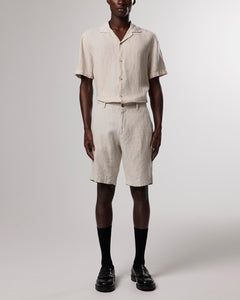 No Nationality Crown Linen Shorts - Oat