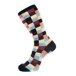 Load image into Gallery viewer, Fortis Green Block Check Pattern Sock in Navy Blue - Mitchell McCabe Menswear
