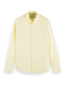 Scotch and Soda Striped Oxford Shirt - Lemon