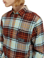 Load image into Gallery viewer, Scotch and Soda Regular Fit Mid Weight Flannel Shirt - Aqua
