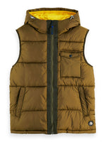 Load image into Gallery viewer, Scotch and Soda Hooded Quilted Body Warmer - Military
