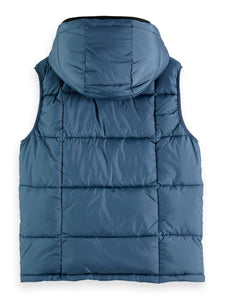 Scotch and Soda Hooded Quilted Body Warmer - Steel