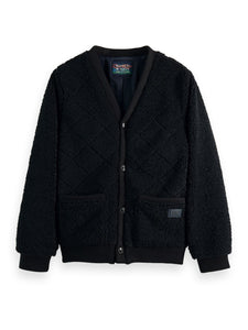 Scotch and Soda Quilted Teddy Cardigan - Navy