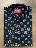 Load image into Gallery viewer, Phillips Of Melbourne Snow Drop Print Shirt - Navy
