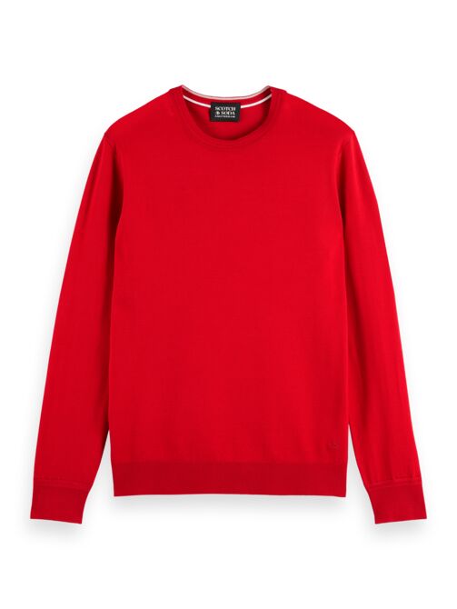 Scotch and Soda ECOVERO™ Classic Crew Neck Pullover - Hollywood Red