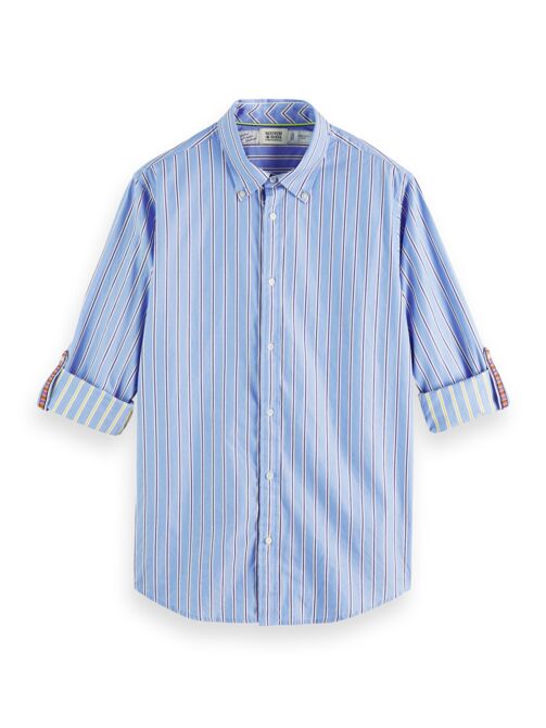 Scotch and Soda Regular Fit Striped Shirt - Blue