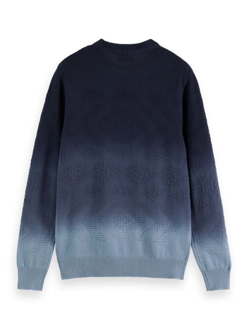 Scotch and Soda Dip Dyed Textured Knit - Washed Blue