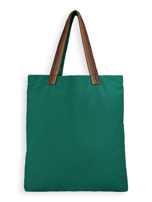 Scotch and Soda Printed Canvas Tote Bag - Preppy Green