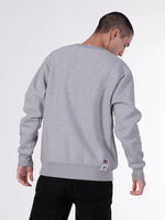 Load image into Gallery viewer, Russell Athletic Premium R Applique Arch Brand Crew Sweat in Grey Marl - Mitchell McCabe Menswear
