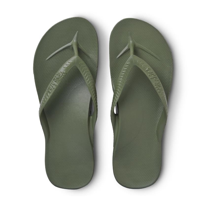 Archies Arch Support Flip Flops/Thongs - Khaki