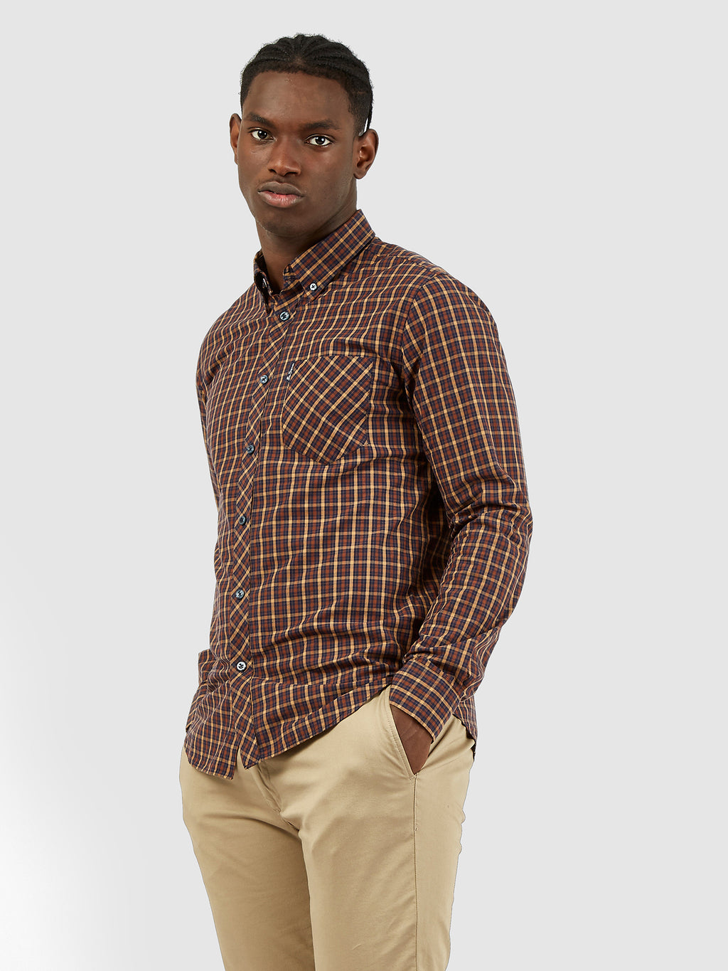 Ben Sherman House Check Shirt - Chestnut - Mitchell McCabe Menswear