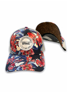 A Fish Named Fred - Floral Baseball Cap in Navy