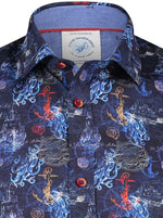Load image into Gallery viewer, A Fish Named Fred - Treasure Map Shirt in Navy
