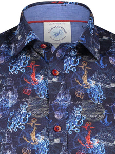 A Fish Named Fred - Treasure Map Shirt in Navy