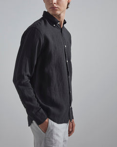 No Nationality Arne Linen Shirt - Black