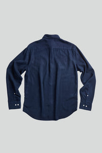 No Nationality Levon Tencel Garment Dyed Shirt - Navy Blue