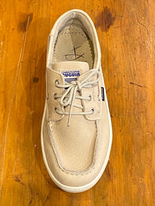 Christophe Auguin French Boat Shoe in Beige - Mitchell McCabe Menswear