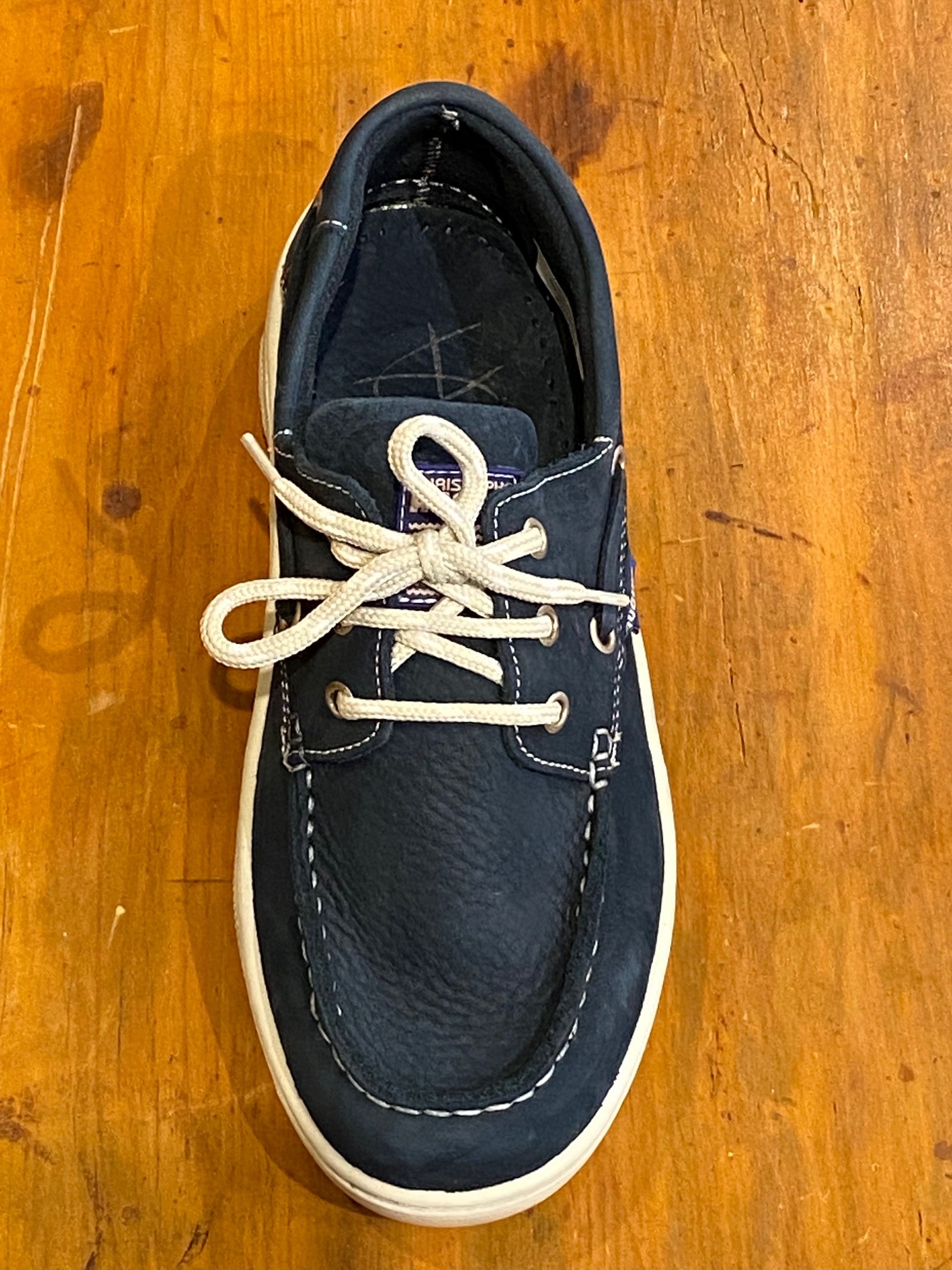 Christophe Auguin French Boat Shoe in Marine Navy - Mitchell McCabe Menswear