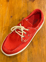 Load image into Gallery viewer, Christophe Auguin French Boat Shoe in Rouge Red - Mitchell McCabe Menswear
