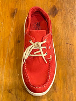 Load image into Gallery viewer, Christophe Auguin French Boat Shoe in Rouge Red - Mitchell McCabe Menswear
