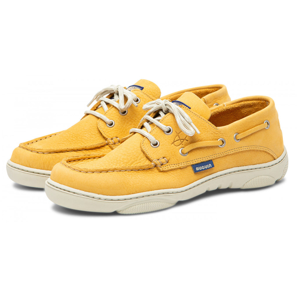 Christophe Auguin French Boat Shoe in Jaune Yellow - Mitchell McCabe Menswear