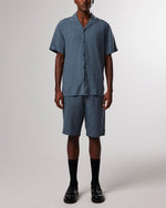 Load image into Gallery viewer, No Nationality Miyagi Linen Short Sleeve Shirt - Dusty Blue
