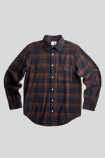 Load image into Gallery viewer, No Nationality Arne Checked Flannel Shirt - Navy
