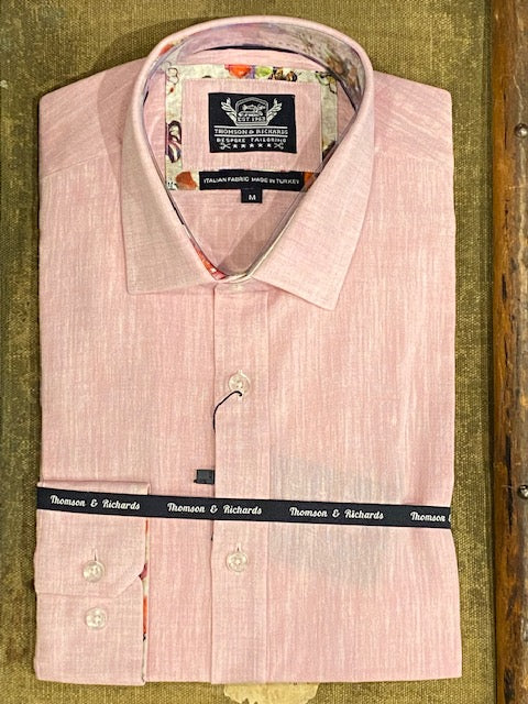 Thomson & Richards Linen Blend Shirt - Pogba Pink