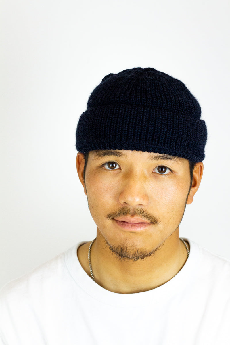 Leuchtfeuer Virgin Wool Beanie In Marine Blue - Mitchell McCabe Menswear