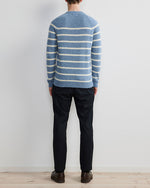 Load image into Gallery viewer, No Nationality Nathan Crew Neck Knit - Dusty Blue Stripe
